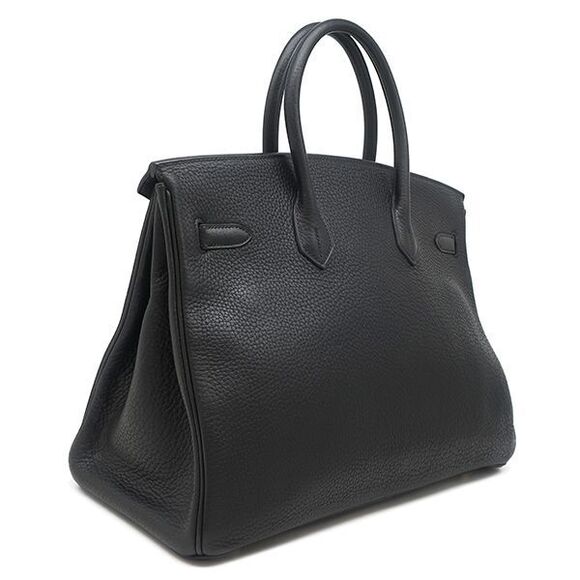 Hermes Handbag Birkin 35 Fjord Black Gold Hardware Black □H Engraved [storage - Picture 2 of 16